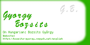 gyorgy bozsits business card