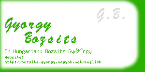 gyorgy bozsits business card